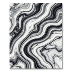 Monochrome Liquid Marble Swirl Rug