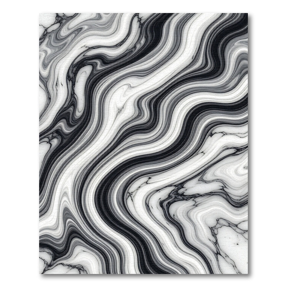 Monochrome Liquid Marble Swirl Rug
