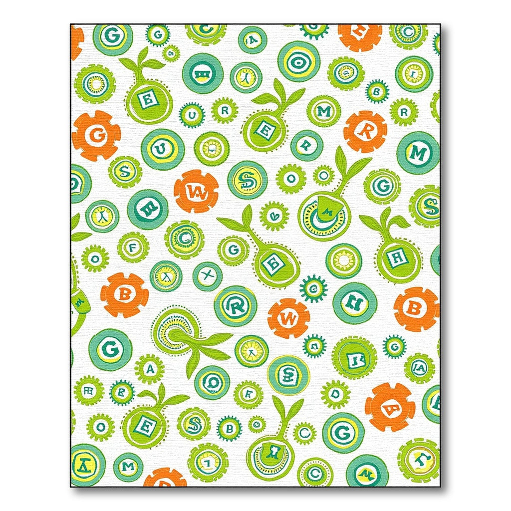 Whimsical Letter Sprouts Garden Rug