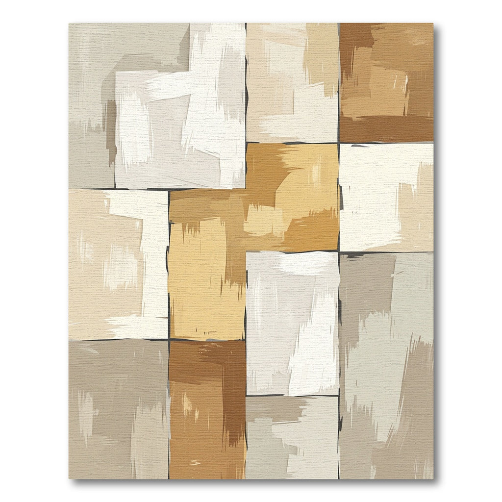 Abstract Terracotta Brushstroke Blocks Rug