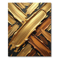 Lustrous Golden Abstract Metallic Brushstroke Rug