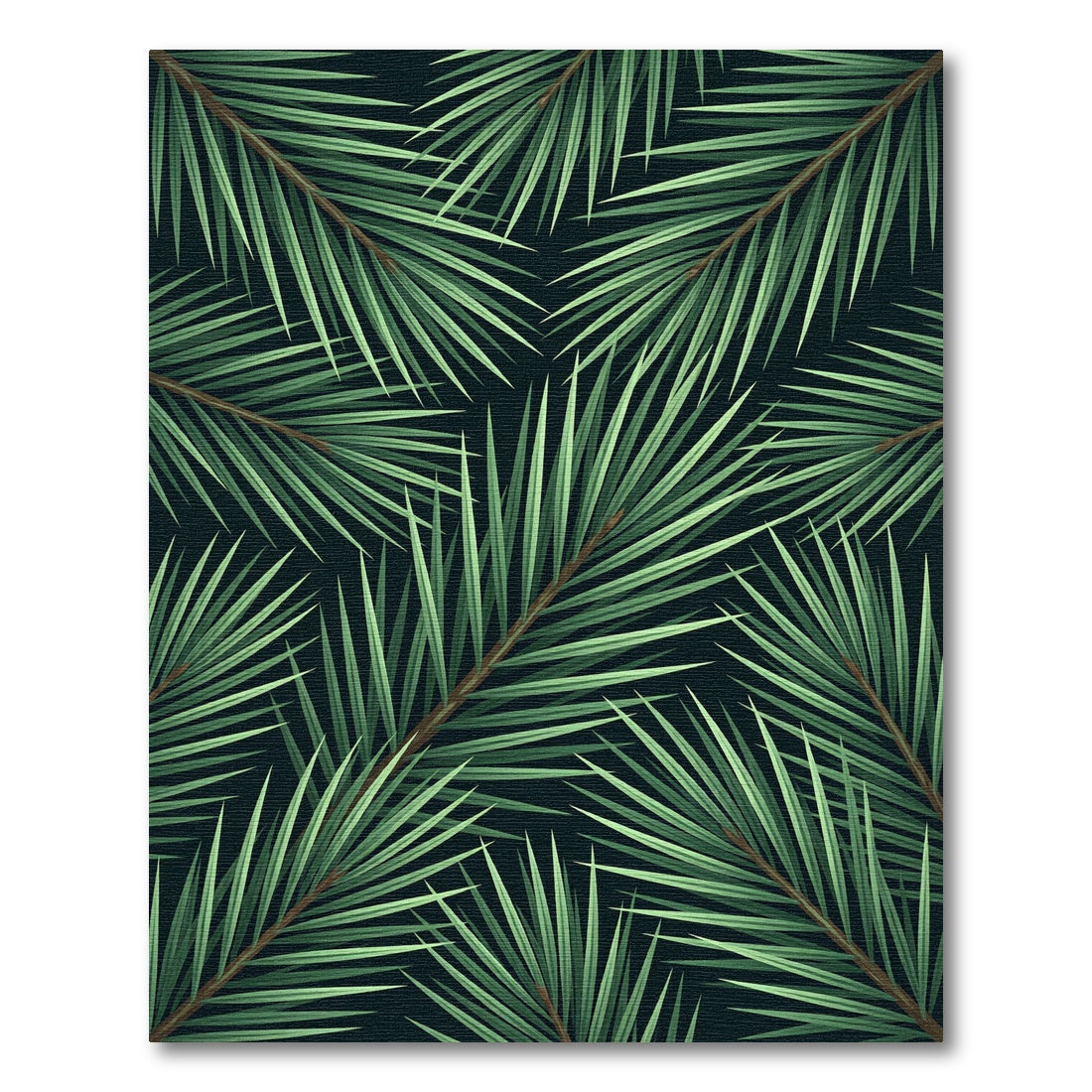 Lush Emerald Pine Needle Foliage Rug
