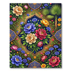 Vibrant Floral Garden Medallion Rug