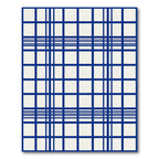 Bold Navy Blue Grid Plaid Area Rug