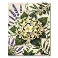 Floral Hydrangea Lavender and Olive Botanical Illustration Rug