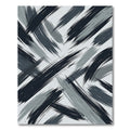 Charcoal Gray Brush Stroke Overlay Rug