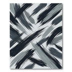 Charcoal Gray Brush Stroke Overlay Rug