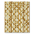 Golden Geometric Intersecting Linear Art Rug