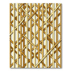 Golden Geometric Intersecting Linear Art Rug