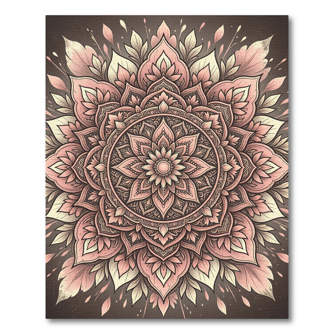Blushing Pink Floral Petal Mandala Rug