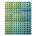 Gradient Grid Textured Square Mosaic Rug