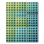 Gradient Grid Textured Square Mosaic Rug