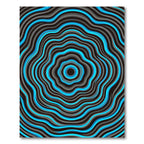 Electric Blue Rippling Concentric Circular Rug