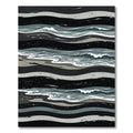Abstract Monochrome Coastal Waves Rug