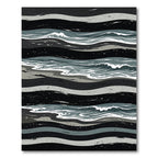 Abstract Monochrome Coastal Waves Rug