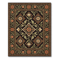 Ornate Copper Floral Diamond Botanical Rug