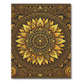 Golden Sunburst Mandala Geometric Art Rug