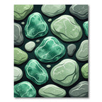 Emerald Jade Pebble Scattered Arrangement Rug