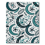 Teal Gray Atomic Orbit Elements Rug