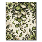 Sage Green Floral Leafy Garland Rug
