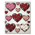 Distressed Multicolored Hearts Scattered Art Rug