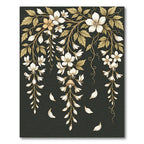 Cream Flower Vine Mushroom Whimsical Rug