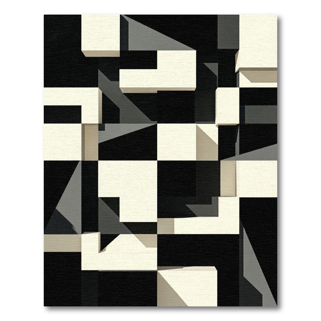 Monochromatic Geometric Block Arrangement Rug
