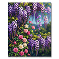 Romantic Floral Wisteria Rose Garland Rug