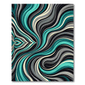 Dynamic Teal Swirl Abstract Rug
