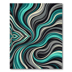Dynamic Teal Swirl Abstract Rug