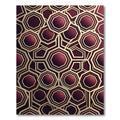 Luxurious Maroon Gold Geometric Octagon Rug