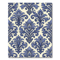 Sophisticated Navy Blue Damask Scroll Rug