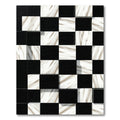 Black White Marble Checkered Illusion Rug