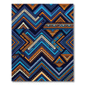 Vibrant Blue Orange Geometric Tribal Zigzag Rug