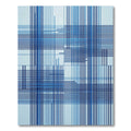 Linear Blue Abstract Grid Art Rug