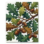 Oak Leaves and Acorns Botanical Cluster Rug