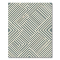 Modern Slate Blue Angular Linear Geometric Rug