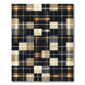 Modern Navy Ochre Grid Plaid Rug