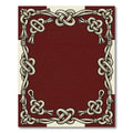 Crimson Cream Celtic Knot Border Rug