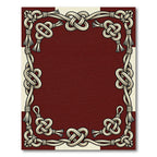 Crimson Cream Celtic Knot Border Rug