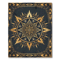 Golden Celestial Sunburst Art Deco Rug