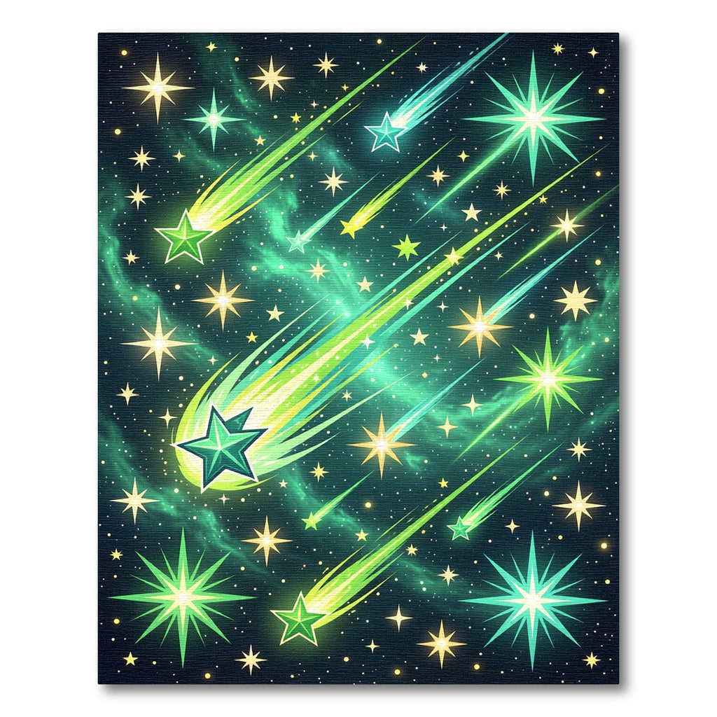 Emerald Green Starry Night Sky Rug