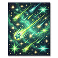 Emerald Green Starry Night Sky Rug