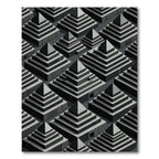 Monochromatic Stone Pyramid Arrangement Rug