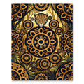 Golden Jaguar Mandala Jungle Forest Art Rug