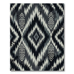Monochromatic Smoky Ikat Diamond Rug