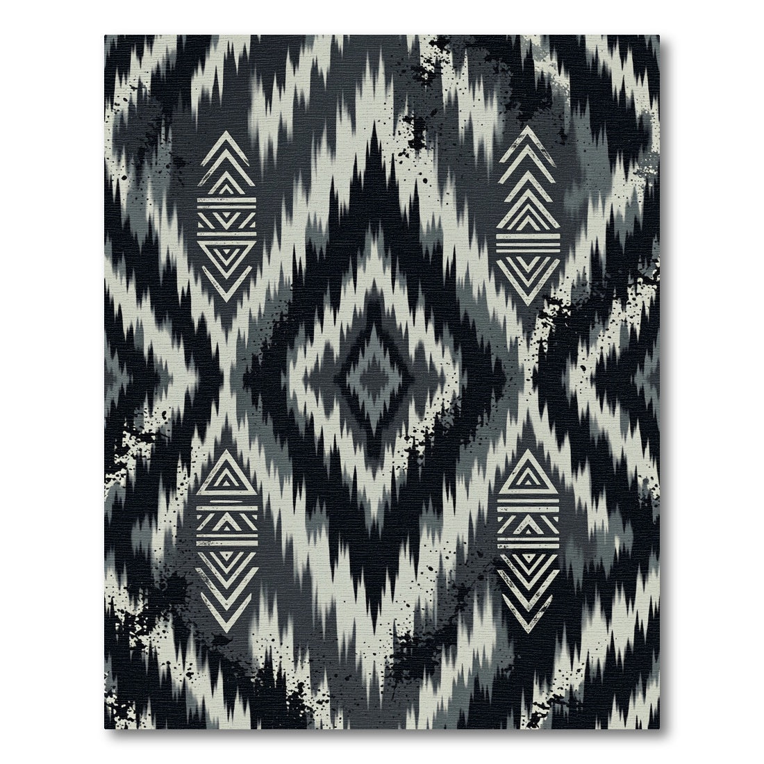Monochromatic Smoky Ikat Diamond Rug