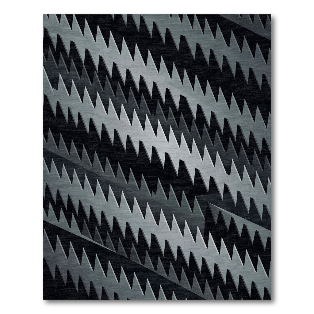 Dark Gray Jagged Stripe Repeat Rug