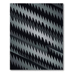 Dark Gray Jagged Stripe Repeat Rug