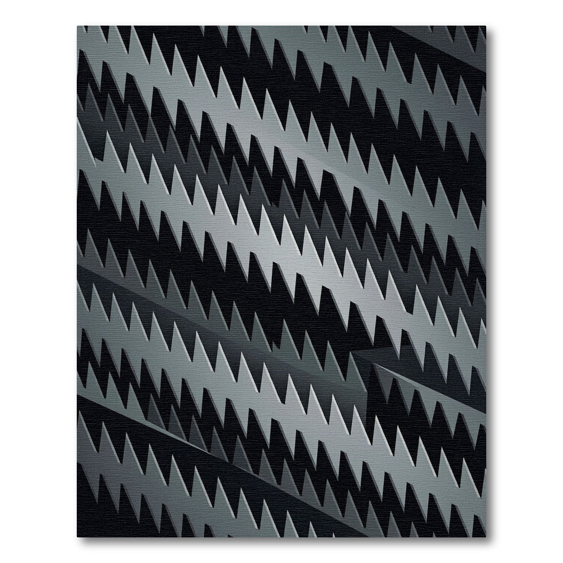 Dark Gray Jagged Stripe Repeat Rug